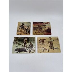 Vintage Cardboard Prints Various Western Scenes Lot of 4